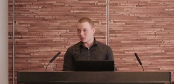 Einar Zeppelin Hildarson á málþingi Geðhjálpar fyrr í mánuðinum.