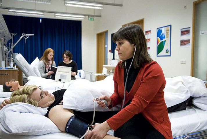 Nemendur við hjúkrunarfræðideild Háskólans á Akureyri.