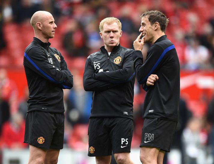 Scholes ásamt Nicky Butt og Phil Neville.