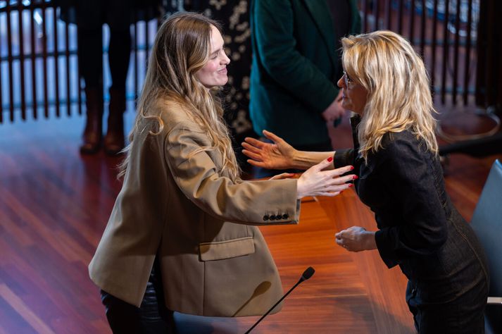 Oddvitar flokkanna sem mælast stærstir: Hildur Björnsdóttir og Heiða Björg Hilmisdóttir borgarstjóri.
