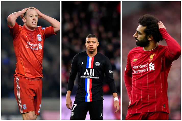 Charlie Adam, Kylian Mbappe og Mo Salah.