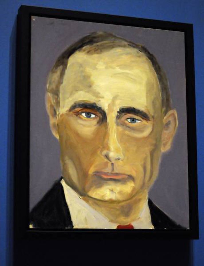Málverkið af Vladimir Pútín sem Bush telur vera sitt besta verk.