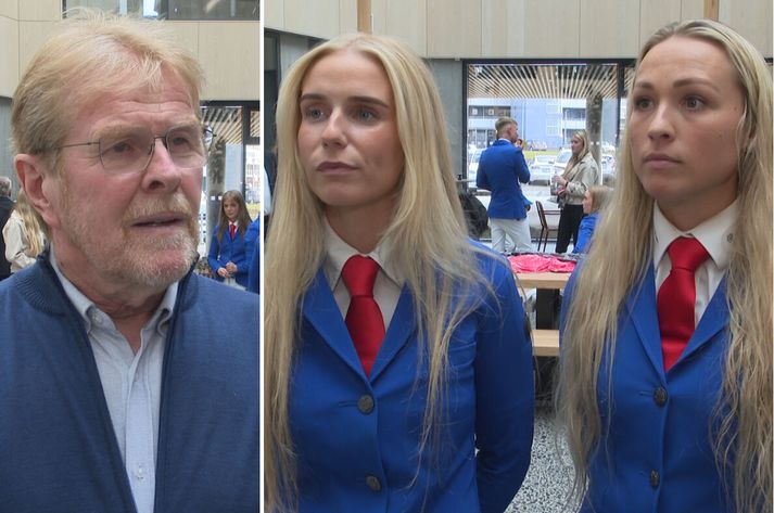 Sigurbirni landsliðsþjálfara er létt að liðið sé klárt. Þær Glódís Rún og Jóhanna Margrét 