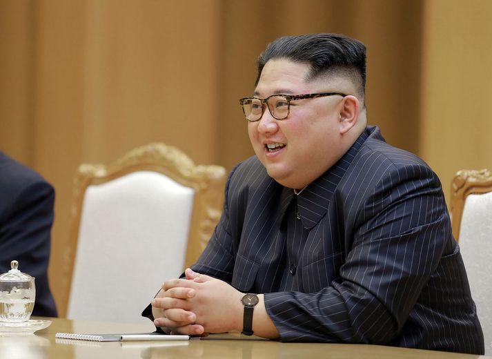 Kim Jong-un, einræðisherra Norður-Kóreu. Myndin er tekin á fundi hans og Mike Pompeo, utanríkisráðherra Bandaríkjanna, í Norður-Kóreu fyrr í mánuðinum.