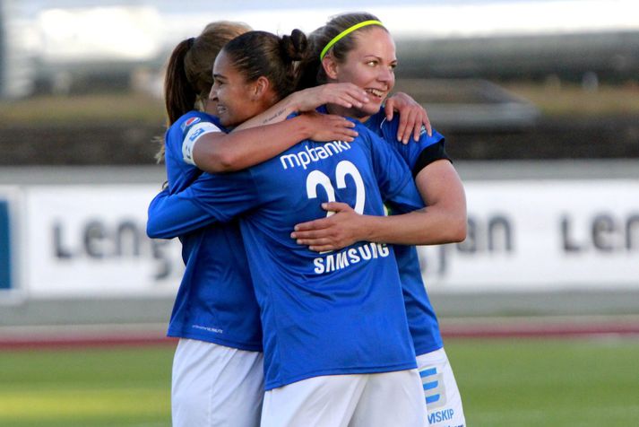 Harpa Þorsteinsdóttir skoraði tvö mörk í dag.