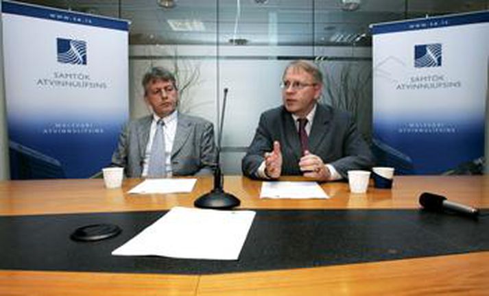Vilhjálmur Egilsson, framkvæmdastjóri SA, og Hannes G. Sigurðsson varaframkvæmdastjóri.