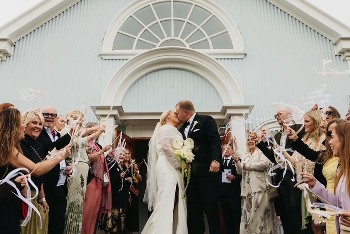 Guðrún Edda Þórðardóttir og Erlendur Kristjánsson voru að gifta sig á Seyðisfirði. 
