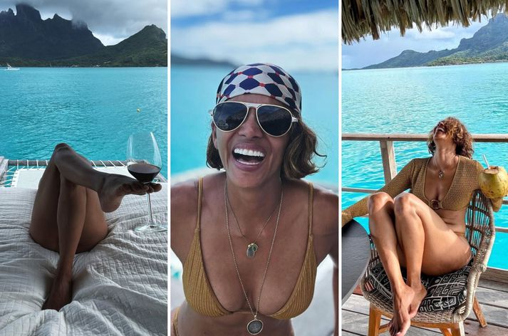 Halle Berry naut sín greinilega á afmælisdaginn sem var í gær, 14. ágúst, og birti Instagram-færslu af því tilefni.