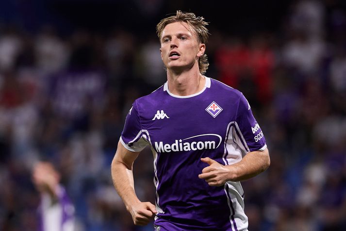 Albert Guðmundsson lék rúmar 80 mínútur í liði Fiorentina í kvöld.