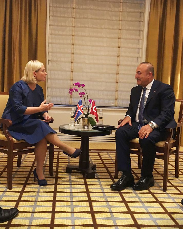 Lilja Alfreðsdóttir og Mevlüt Çavuşoğlu.