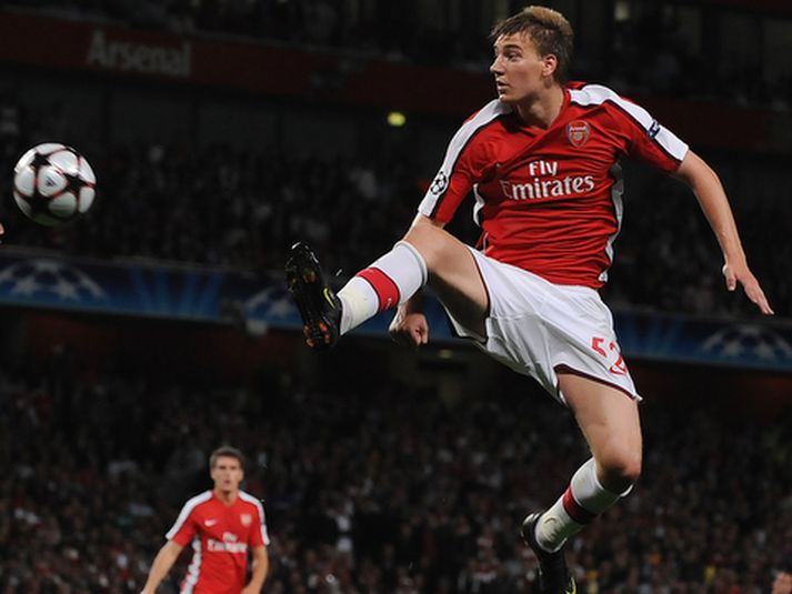 Nicklas Bendtner í leik með Arsenal í Meistaradeildinni.