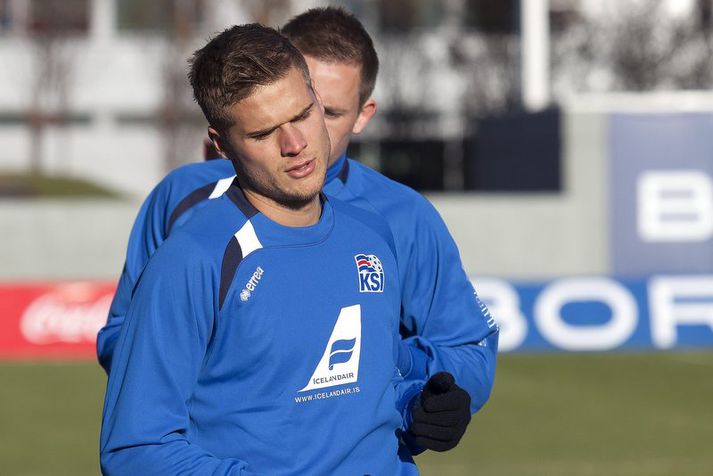 Rúrik á æfingu í gær.