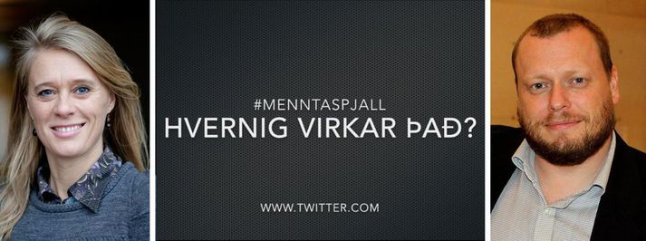 Þorbjörg Helga Vigfúsdóttir og Ragnar Þór Pétursson voru meðal þeirra sem spjölluðu.