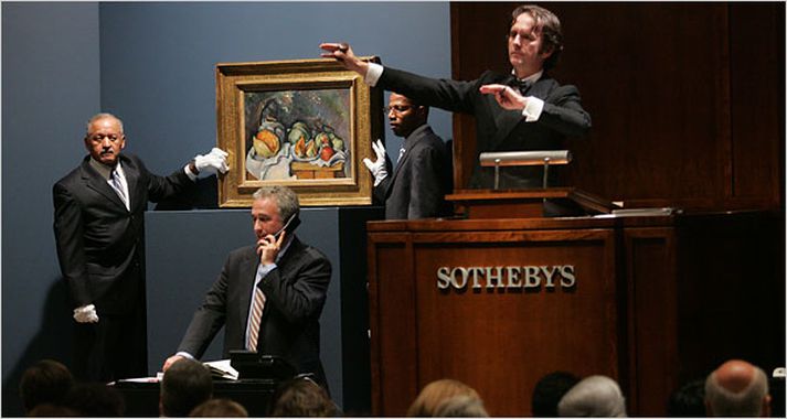 Málverkauppboð hjá Sotheby's.