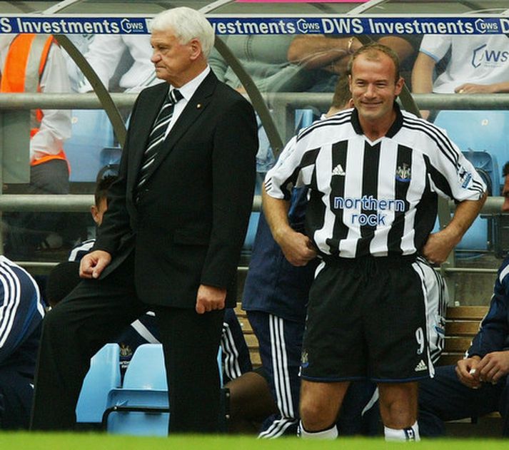 Alan Shearer og Bobby Robson á sínum tíma þegar þeir voru báðir hjá Newcastle.