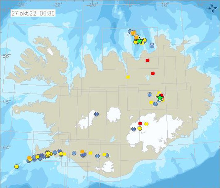 Skjálftinn varð rétt eftir klukkan 2 í nótt.