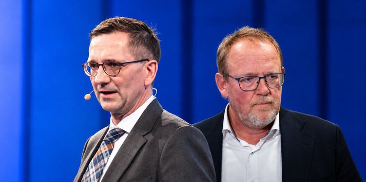 Hörður Arnarson, fráfarandi forstjóri Landsvirkjunar, og Páll Gunnar Pálsson, forstjóri Samkeppniseftirlitsins. Í ítarlegum úrskurði áfrýjunarnefndar samkeppnismála er í veigamiklum atriðum tekið undir gagnrýni Landsvirkjunar á rannsókn eftirlitsins.