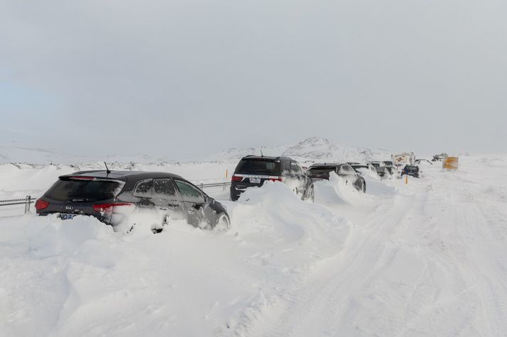 Mikil ófærð er nú á Austfjörðum og vegurinn milli Skóga og Víkur er lokaður. 