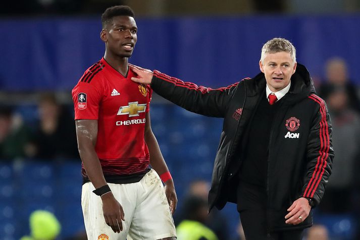 Paul Pogba og Ole Gunnar Solskjær.