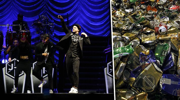 Fólk helti í sig vökva af öllum tegundum á tónleikum Justin Timberlake í Kórnum.