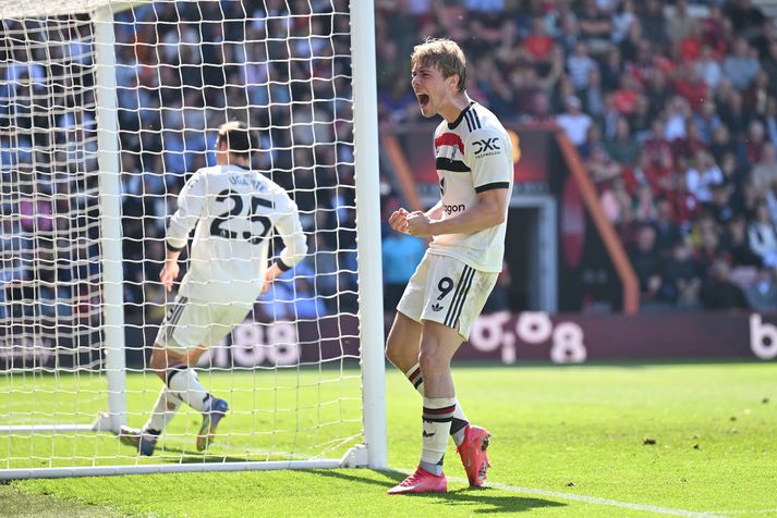 Danski framherjinn Rasmus Höjlund tryggði Manchester United jafntefli á móti Bournemouth.