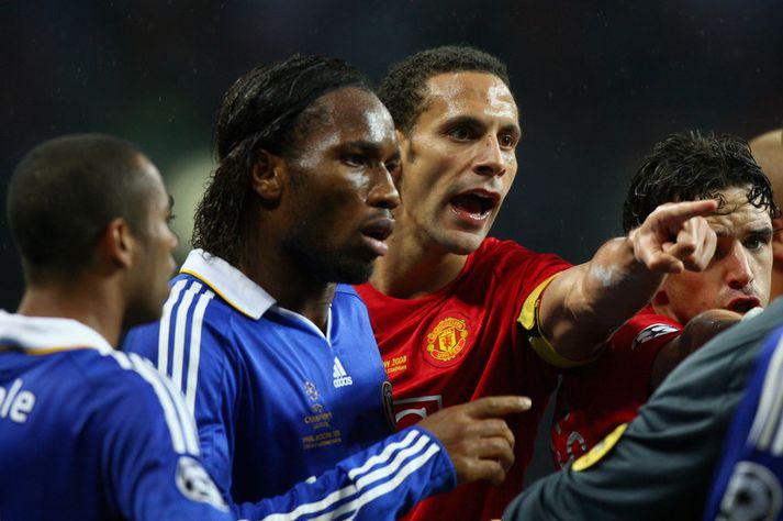 Didier Drogba og Rio Ferdinand.