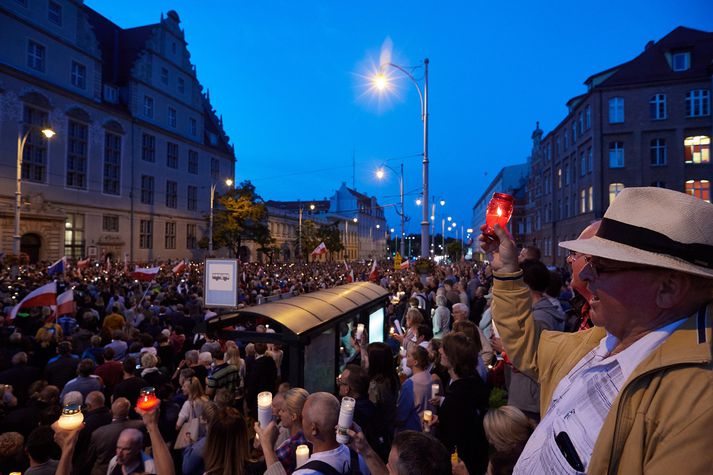 Fjölmargir komu saman í kvöld.