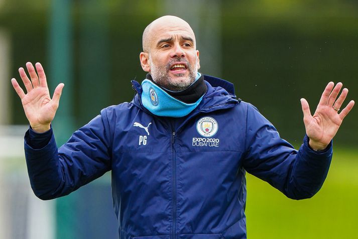 Manchester City Training Session MANCHESTER, ENGLAND - APRIL 27: Manchester City's Pep Guardiola in action during training at Manchester City Football Academy on April 27, 2022 in Manchester, England. (Photo by Tom Flathers/Manchester City FC via Getty Images)