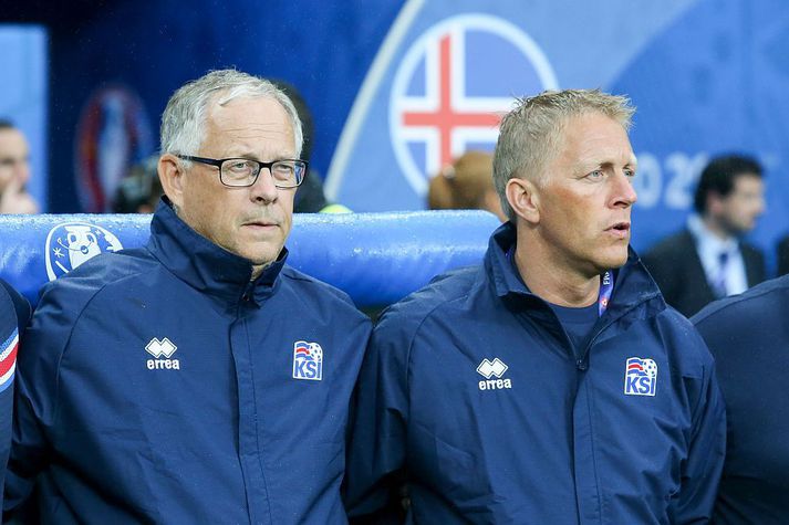 Lars Lagerbäck og Heimir Hallgrímsson stýrðu íslenska landsliðinu í sameiningu á EM 2016.