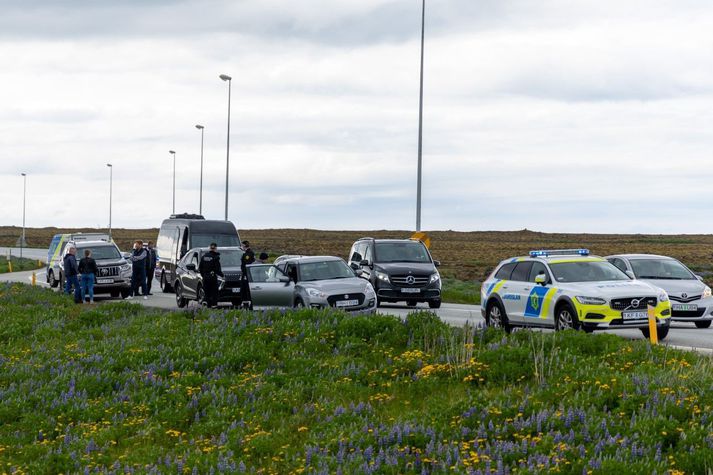 Nokkur viðbúnaður lögreglu var á slysstað.