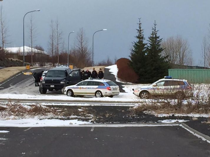 Frá aðgerðum lögreglu í Kópavogi í dag.