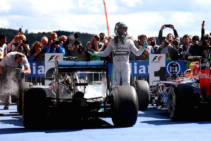 Rosberg var hissa á baulinu í Belgíu.