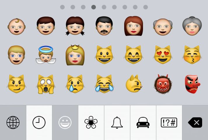 Úrval emoji-táknanna er frekar einsleitt hvað varðar kynþátt.