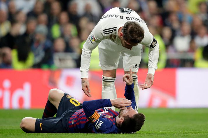 Það var heitt í hamsi á milli Ramos og Messi