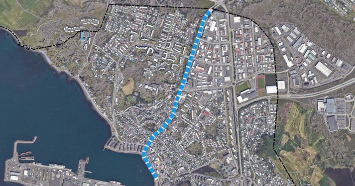 Frumdrög að legu borgarlínu í gegnum Hafnarfjörð sem kynnt var í fyrra.