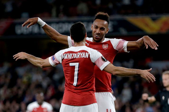 Aubameyang skoraði tvö mörk í kvöld