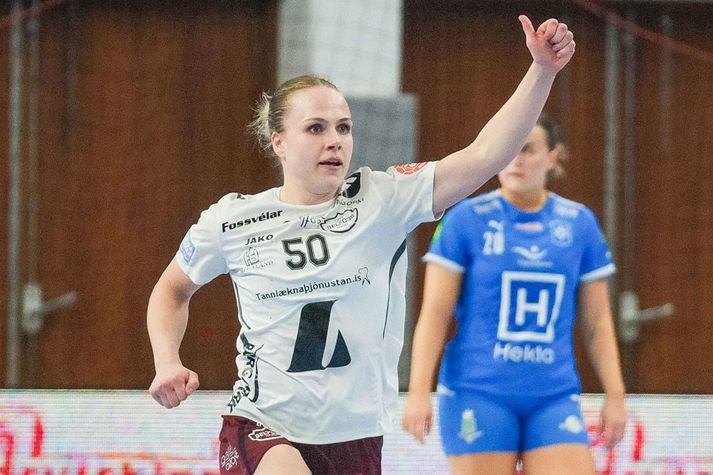 Perla Ruth Albertsdóttir skoraði mikilvægt mark í lok leiksins.