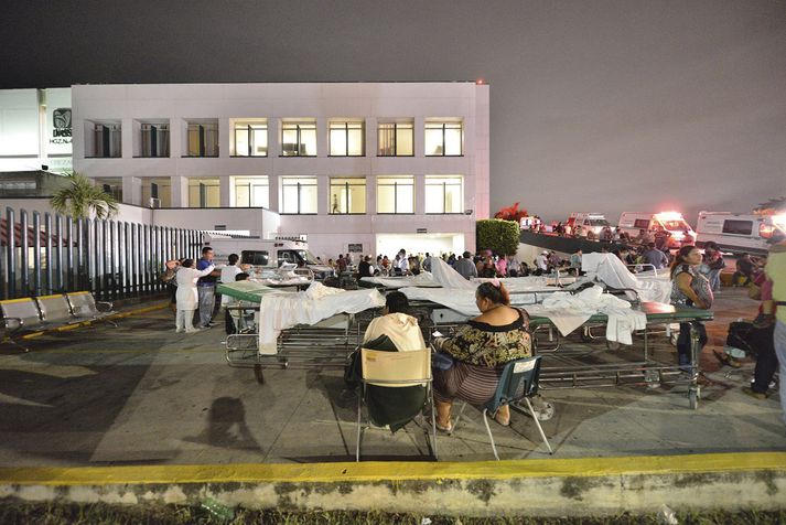 Viðbúnaður var mikill á sjúkrahúsi í Villahermosa í nótt.