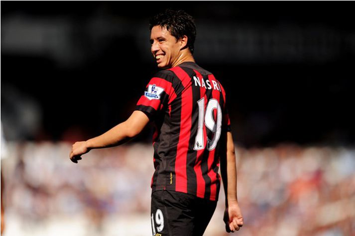 Nasri gegn Tottenham um helgina.