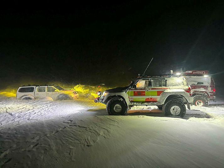 Björgunarsveitarfólk notar meðal annars sleða og snjóbíla til að komast að gönguskíðafólki á Hofsjökli. Myndin er úr safni og tengist efni fréttarinnar ekki.