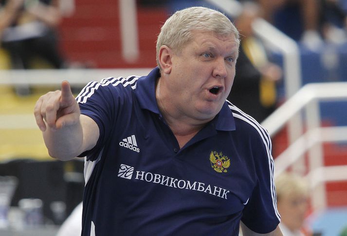 Evgeny Trefilov, hinn skrautlegi þjálfari Rússa.