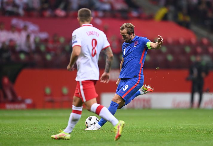 Harry Kane skoraði mark Englendinga í kvöld.