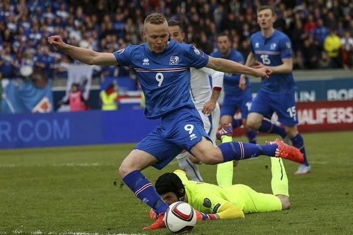 Kolbeinn í leik með íslenska landsliðinu.