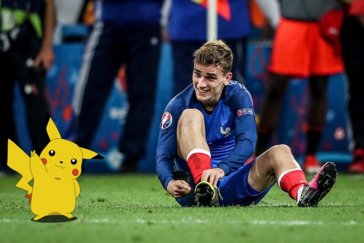 Antoine Griezmann er á Pokémon veiðum.