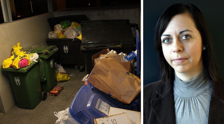 Félagsstofnun stúdenta þarf að óska eftir fleiri ílátum í sorpgeymsluna, að sögn Eygerðar.