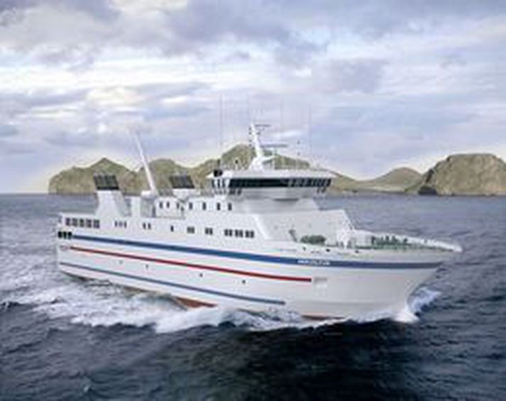 Gert er ráð fyrir að nýja ferjan líti nokkurn veginn svona út.