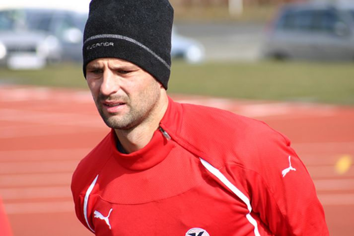 Denis Selimovic á æfingu með liði Keflavíkur.