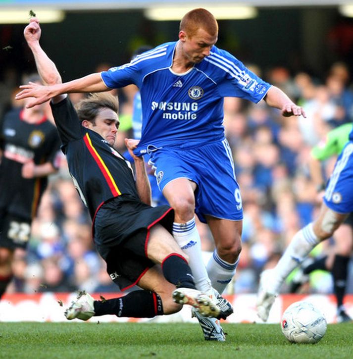 Sidwell í leik með Chelsea gegn Huddersfield í ensku bikarkeppninni.