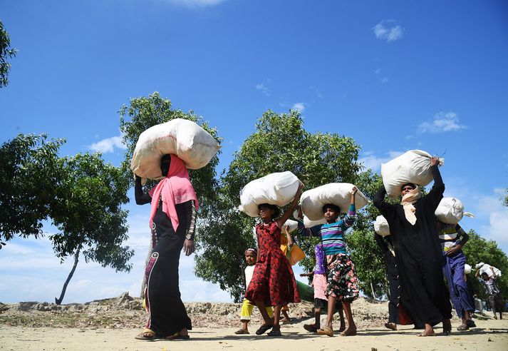 Rúm hálf milljóna rohingjamúslima hafa flúið frá Búrma og halda nú til í flóttamannabúðum í Bangladess.