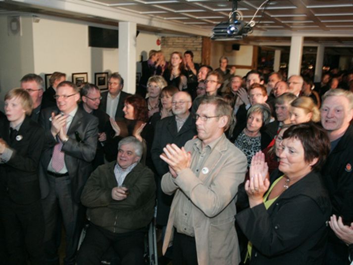 Frá kosningavöku VG í apríl fyrr á þessu ári.